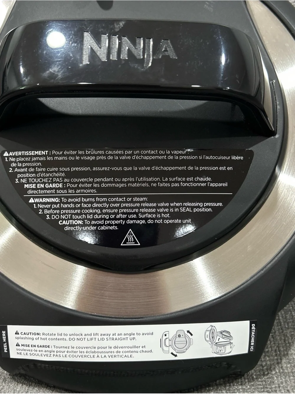 Ninja - Foodi 10-in-1 Pro 5 qt Pressure Cooker Replacement Lid FD101